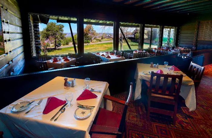 The elegant dining room at a restaurant