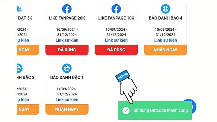 Hướng dẫn nhập mã code 3Q Triệu Hoán Sư - bước 6