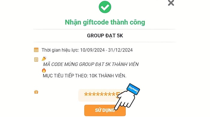 Hướng dẫn nhập mã code 3Q Triệu Hoán Sư - bước 4