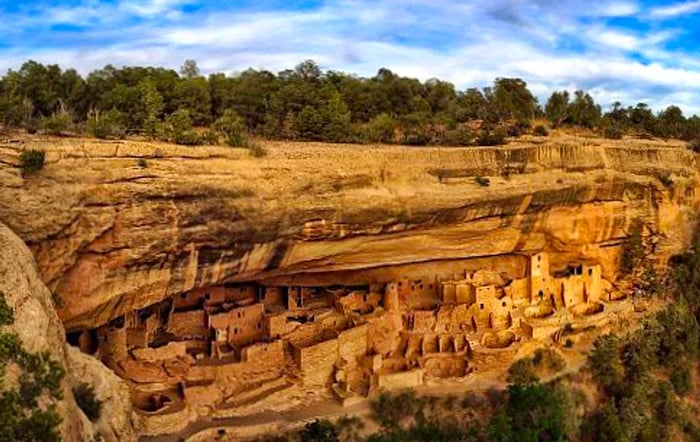 stone formations perched on a cliffside.