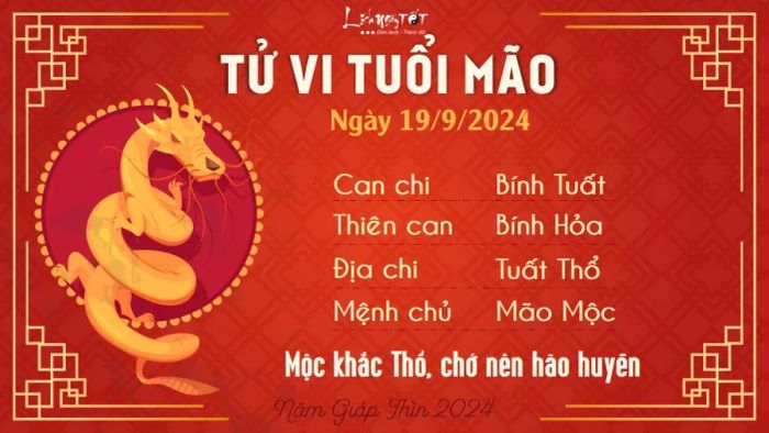 Tử vi hàng ngày 19/9/2024 - Tuổi Mão