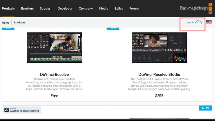 Hướng dẫn đăng ký tài khoản Davinci Resolve bước 1