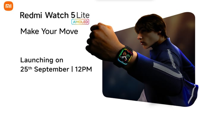 Xiaomi đã xác nhận ngày ra mắt của Redmi Watch 5 Lite vào 26 tháng 9 tới.