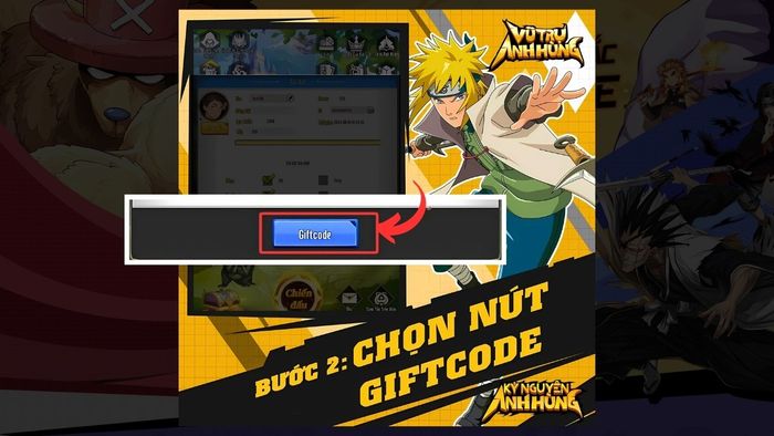 Hướng dẫn nhập mã code Vũ Trụ Anh Hùng - bước 2