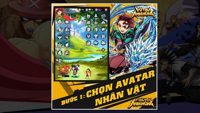 Hướng dẫn nhập mã code Vũ Trụ Anh Hùng - bước 1