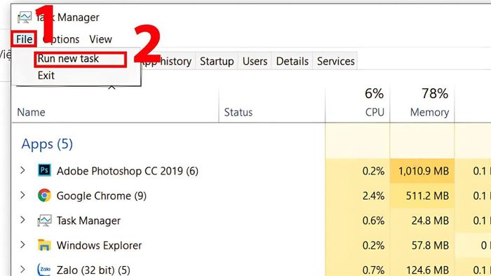 Cách khắc phục máy tính không vào được Windows với màn hình đen - bước 2