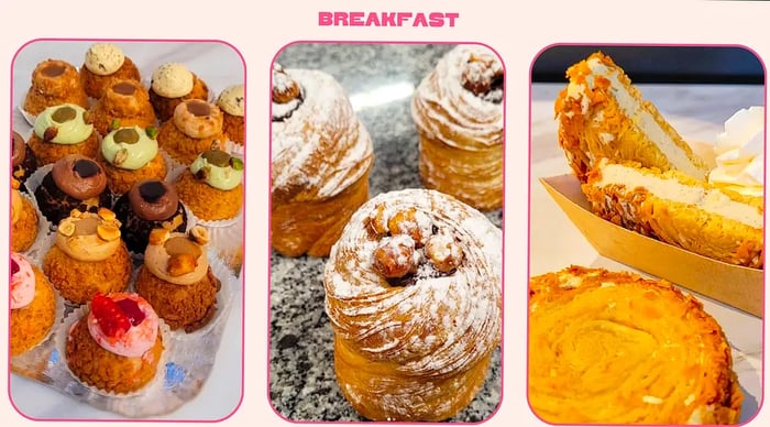 Pastries showcased in a bakery in Toulouse