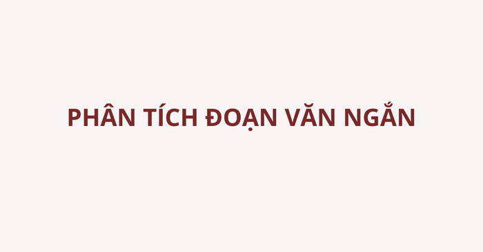 Phân tích những đoạn văn ngắn