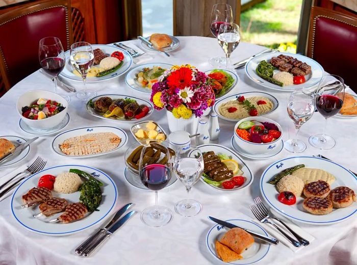 A table overflowing with a variety of dishes.