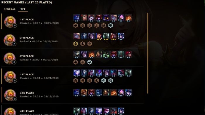 Lịch sử trận đấu TFT là gì?