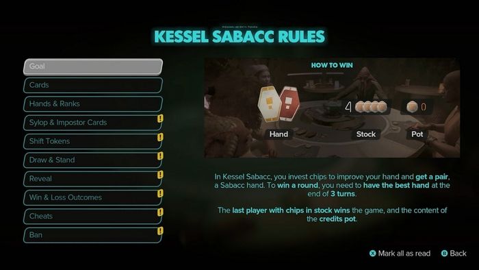 Hướng dẫn chơi Kessel Sabacc trong Star Wars Outlaws