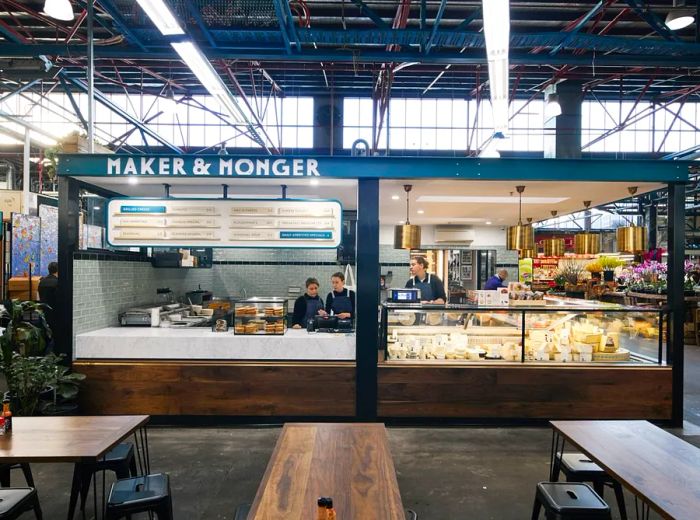 A look at the cheese-centric Maker & Monger stall inside Prahran Market.