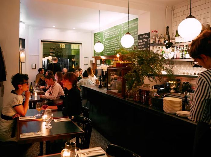 The bustling dining area at Napier Quarter