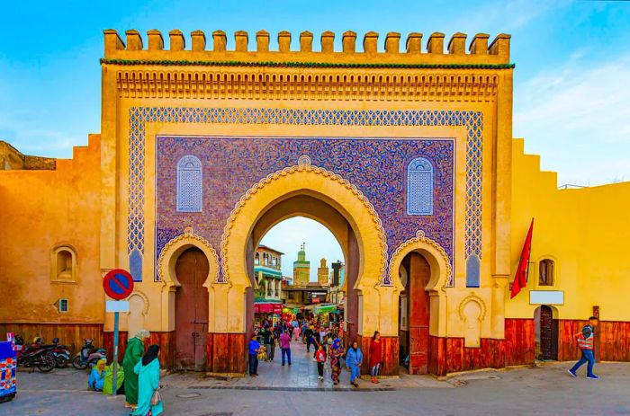 Opening to the media in Fes, Morocco, the historical magnificence of the old capital's streets,