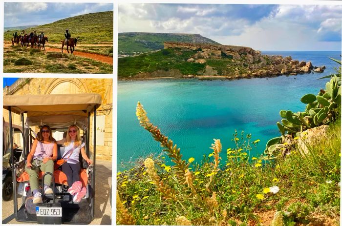 A segway and horseback riding tour in Golden Bay, Malta