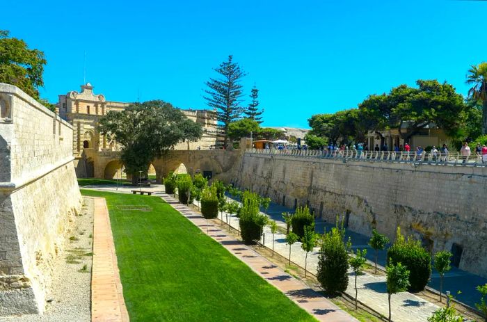 The lush gardens of Malta's il-Foss nestled in the heart of Mdina