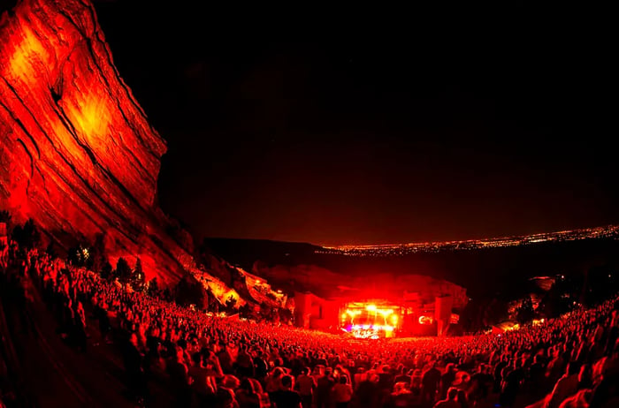 Audience gathered at Red Rocks Amphitheatre in Morrison, Colorado