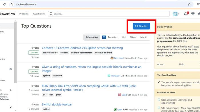 Hướng dẫn 7 bước sử dụng Stack Overflow