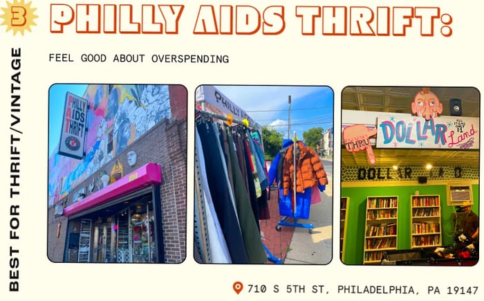 Second-hand clothing available at Philly AIDS Thrift