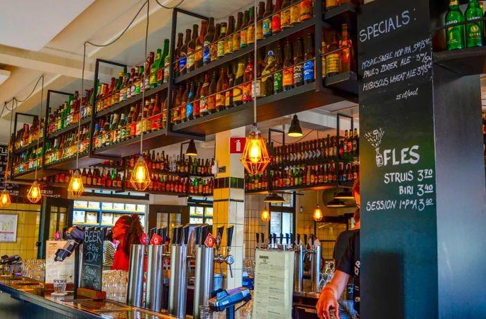 The taproom at Brouwerij ’t IJ, Amsterdam, the Netherlands