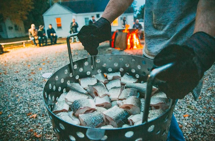 A fish boil in Ephraim, Door County, Wisconsin, USA