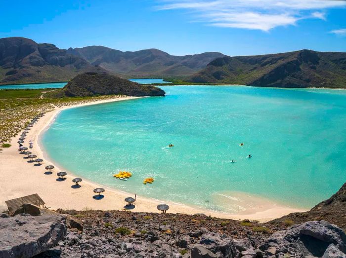 Balandra Bay (Bahia Balandra), located just north of La Paz, is one of the most picturesque coastal areas in Mexico, nestled along the Sea of Cortez on Baja California Sur.