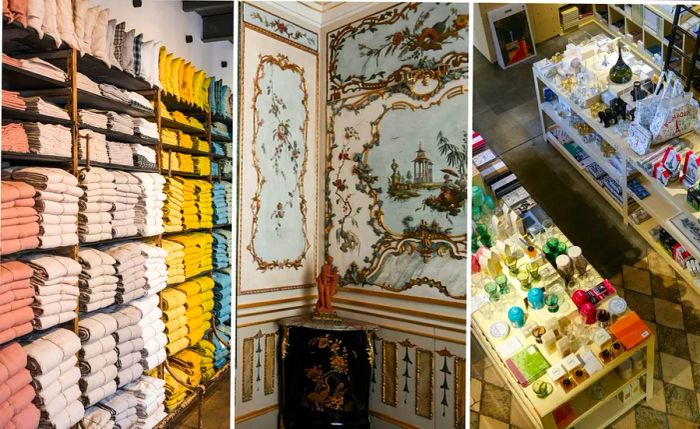 A collage showcasing museums and homeware shops in Paris