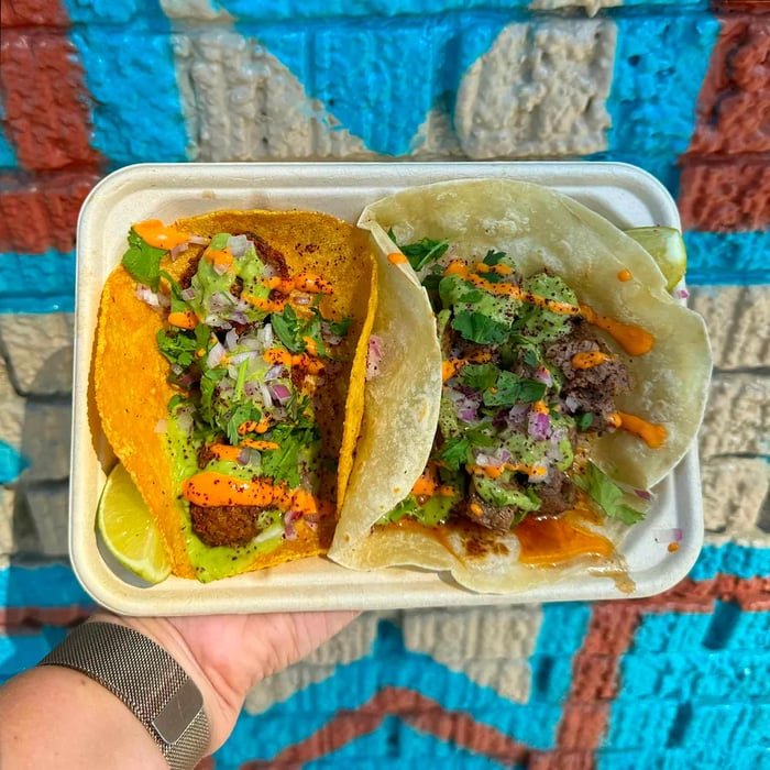 A Middle Eastern and Latin American taco fusion at Mideast Tacos.