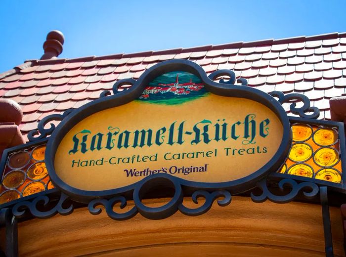 A sign announcing Karamell-Küche, the beloved caramel shop.