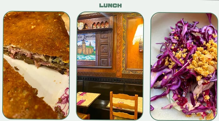 Tritych showcasing lunch options in Paris