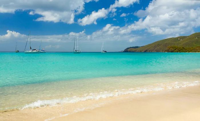 The tranquil blue waters of Brewers Bay in St Thomas