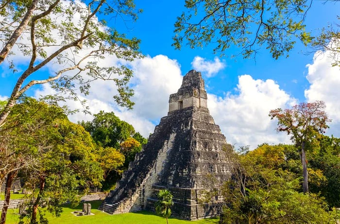 Temple I in the central plaza at Tikal, Guatemala