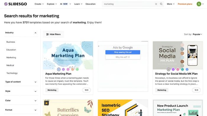 Hướng dẫn sử dụng Slidesgo tải mẫu PPT trên máy tính bước 2