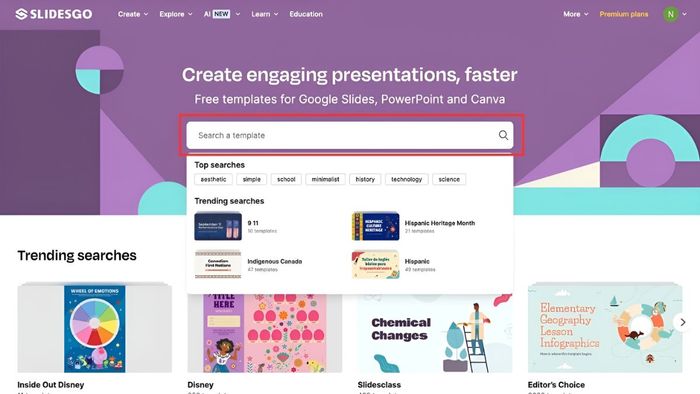 Hướng dẫn sử dụng Slidesgo tải mẫu PPT trên máy tính bước 1
