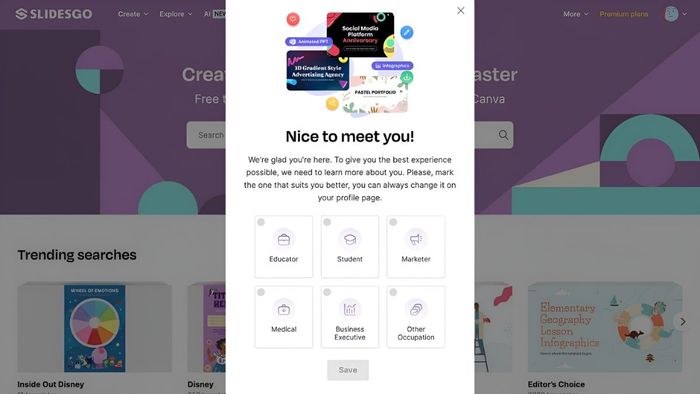 Hướng dẫn đăng ký tài khoản Slidesgo miễn phí bước 3