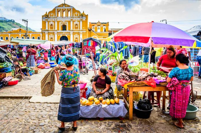 Local market in Santa Maria de Jesus, Guatemala