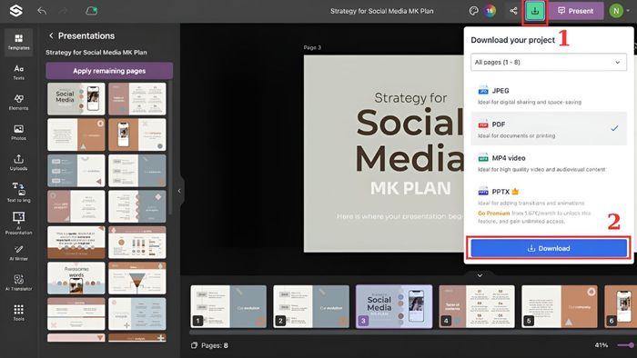 Hướng dẫn sử dụng Slidesgo tải mẫu PPT trên máy tính bước 4