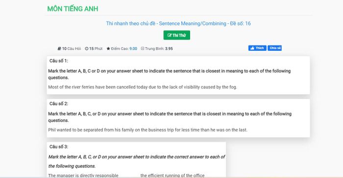 Hình ảnh của Thi Thử Online 1