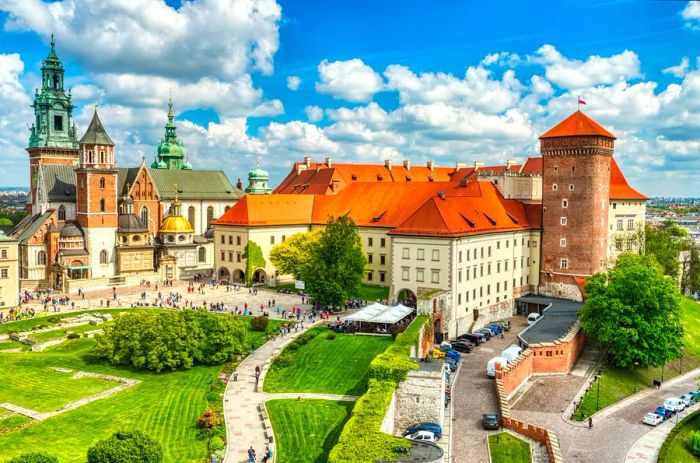 Wawel Castle in daylight, Krakow, Poland