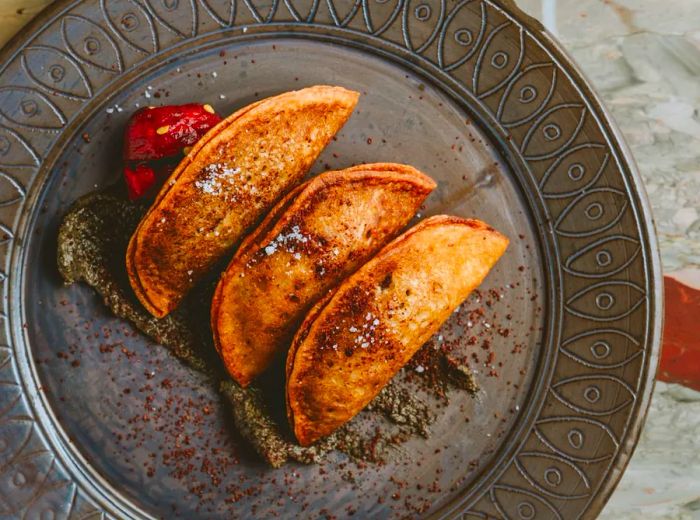 Three spiced fatayer hand pies.