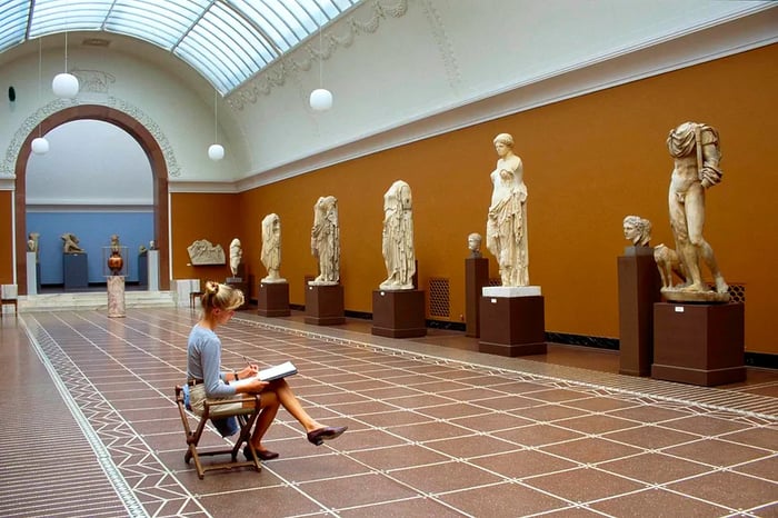 Artist Sketching at Ny Carlsberg Glyptotek, Copenhagen