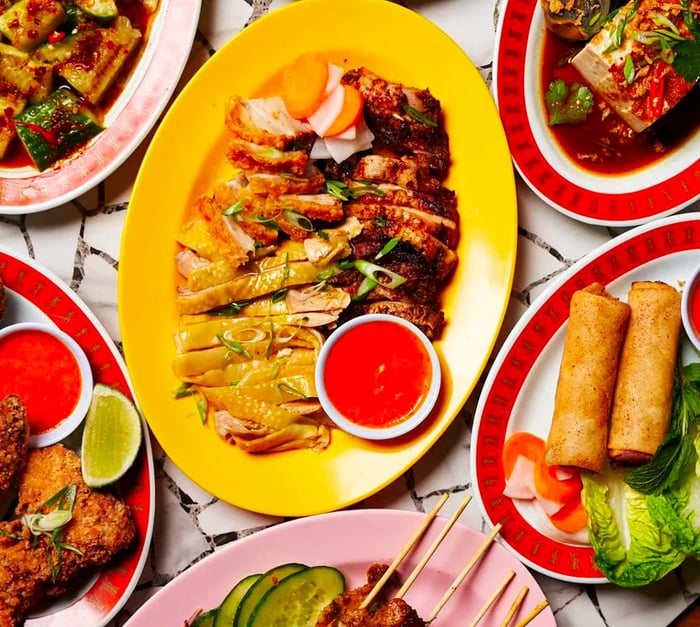 A spread of delightful Singaporean dishes.