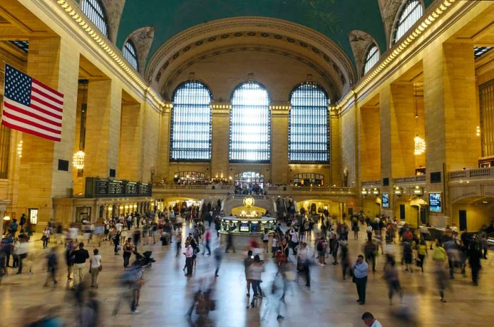 Travelers move about Grand Central Terminal station