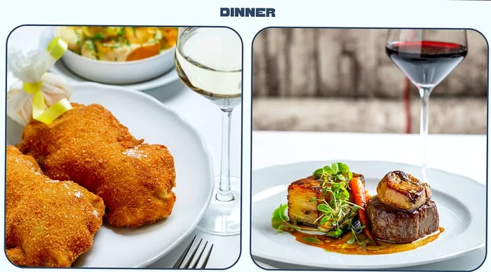 A diptych showcases hearty Hungarian dishes in Budapest.