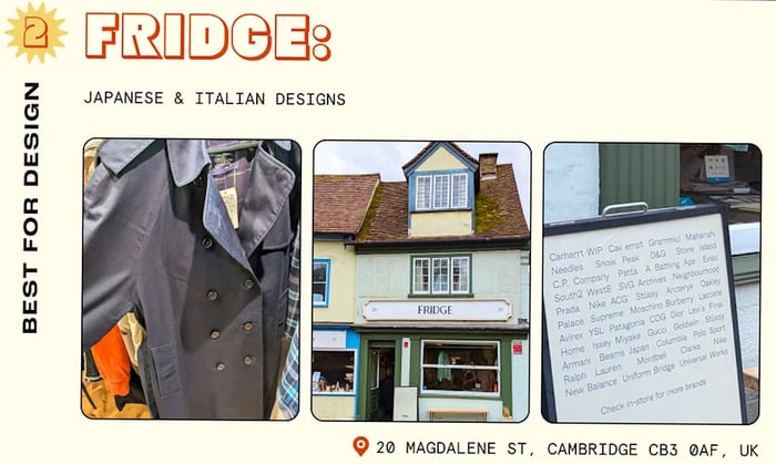 Vintage design shop in Cambridge