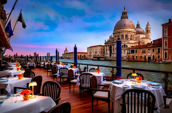 The view from the terrace at The Gritti Palace in Venice