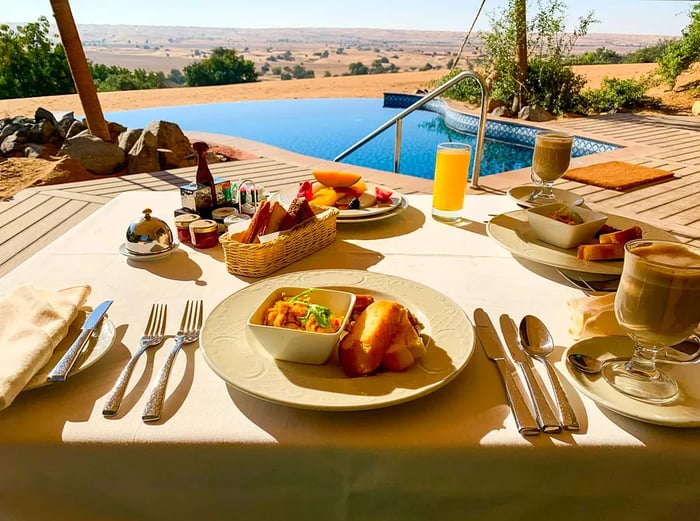 Breakfast in bed at Al Maha, a Luxury Collection Resort & Spa, Dubai