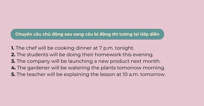 bị động trong thì tương lai tiếp diễn