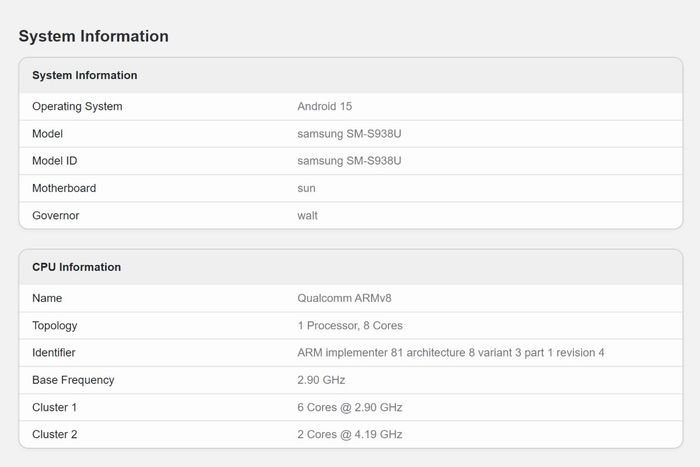 Thông số của chip Snapdragon 8 Gen 4 for Galaxy