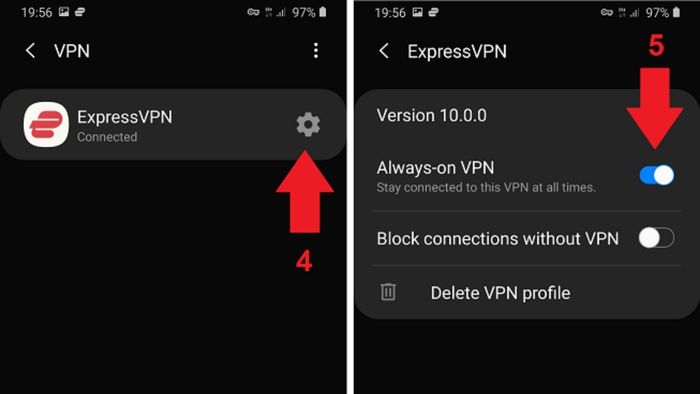 Cách sử dụng VPN trên điện thoại: Kích hoạt chế độ luôn kết nối